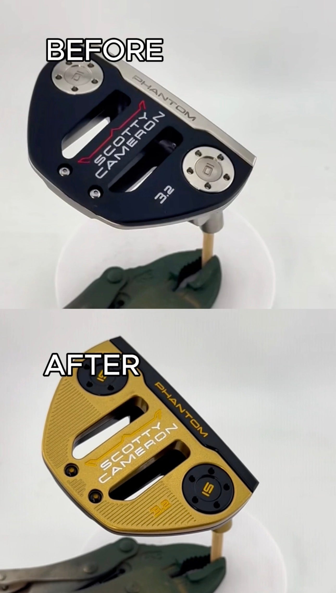 (New) Scotty Cameron 2026 Phantom 3.2 Gloss Black & Gold Refinished Putter