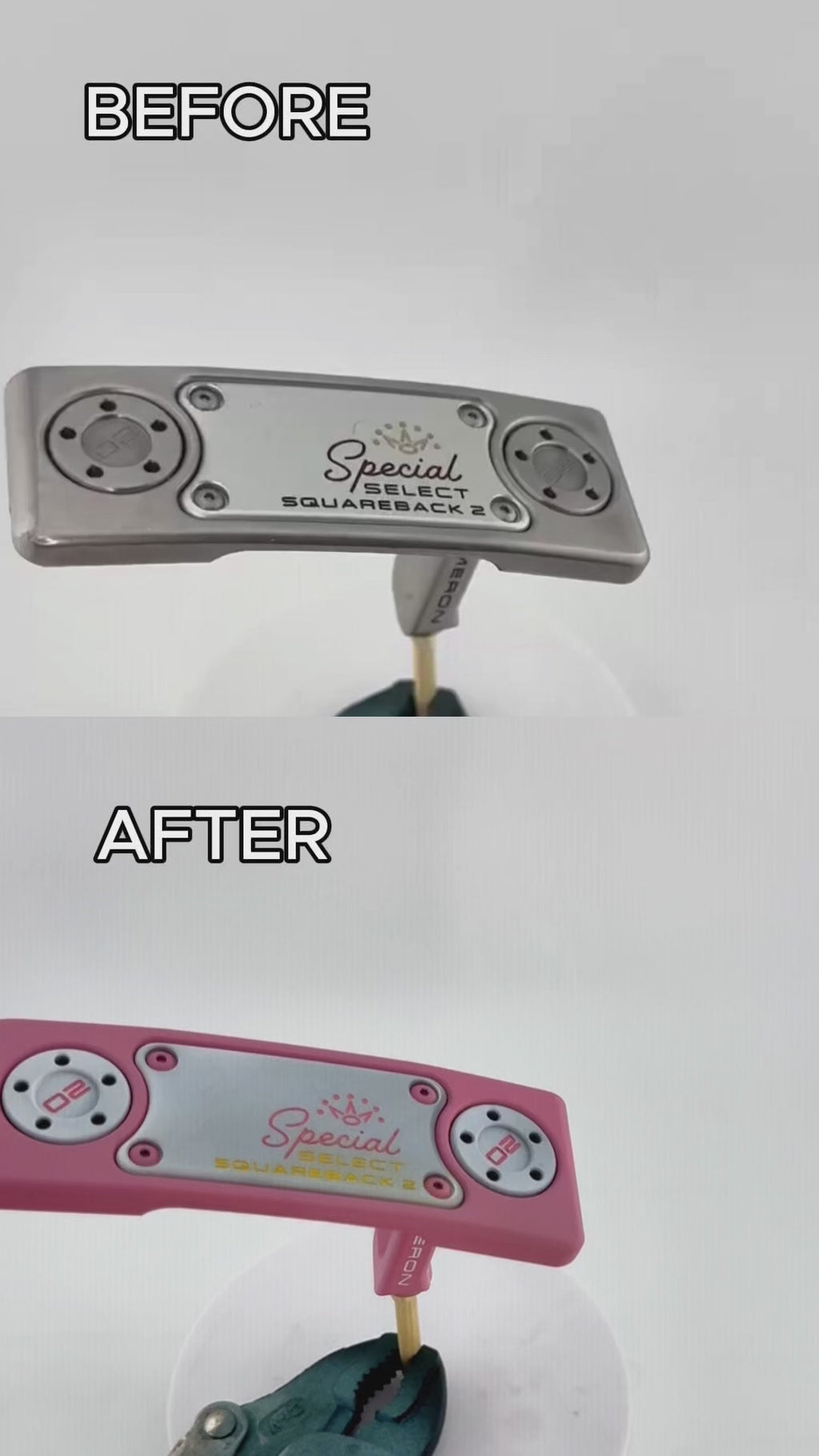Scotty Cameron 2022 Special Select Squareback 2 Pink & White Refinished